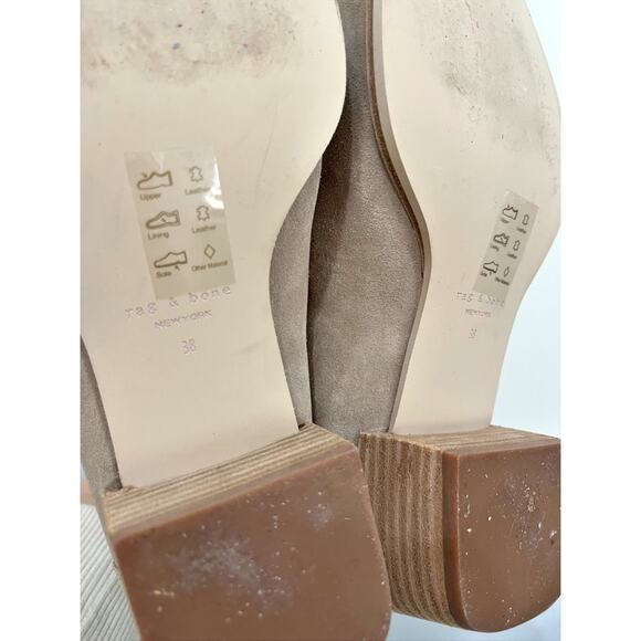 Rag & Bone Rover Suede Chelsea Boot Almond Toe Ankle Booties Slip On - Picture 7 of 11